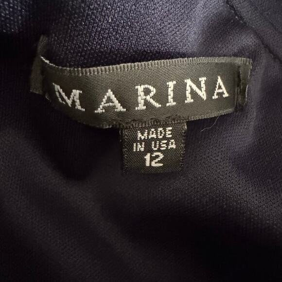 NWT Marina One Navy Blue Shoulder Jumpsuit Size 12 Made in USA - Picture 11 of 11
